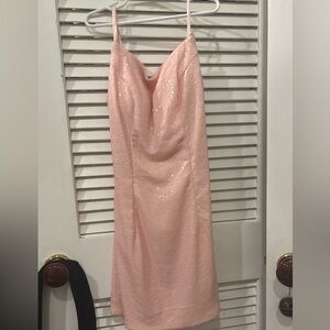 Elegant Pink Sequin Dress